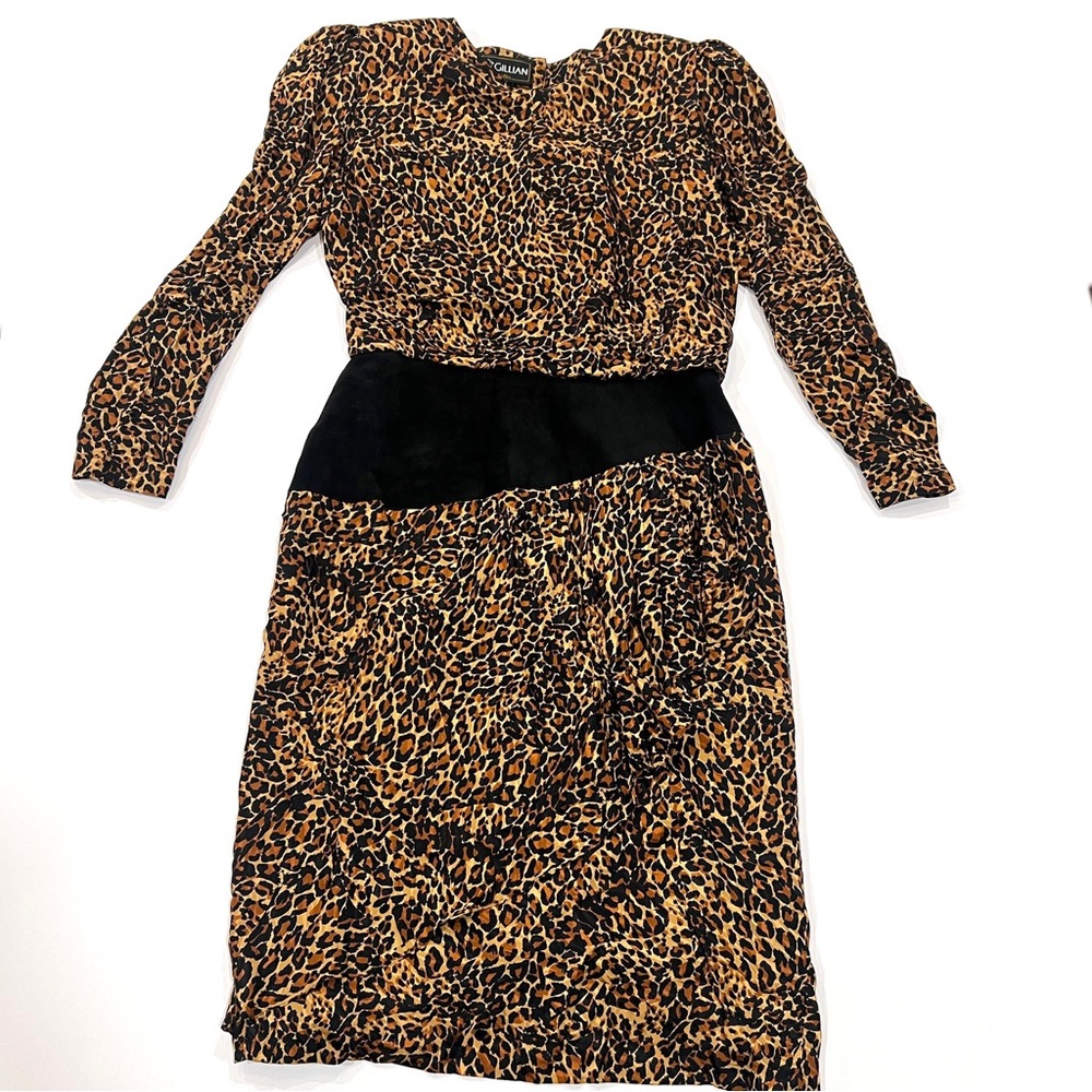 St. Gillian Silk Leopard Print Dress - Vintage - Mob Wife Aesthetic - Size 12